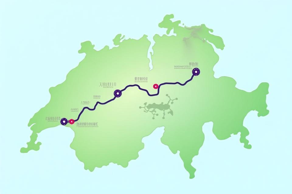 Stylized map of Switzerland highlighting key autobahn routes and mountain passes